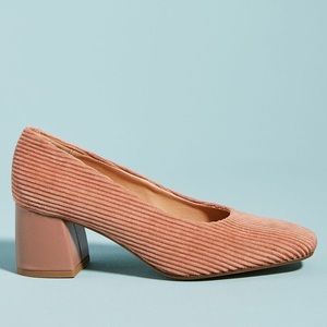 ANTHROPOLOGIE Corduroy Block Heels